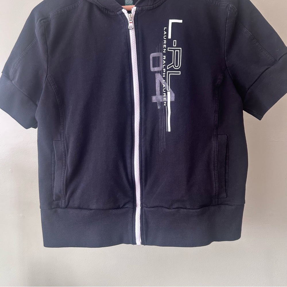 Lauren Ralph Lauren Active BlackWomen's Short Sleeve Zip-Up
Hoodie Sweatshirt XL - Picture 6 of 11